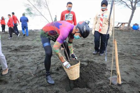 Libatkan Pramuka hingga Pengusaha, Ganjar Hijaukan Pantai Tirang