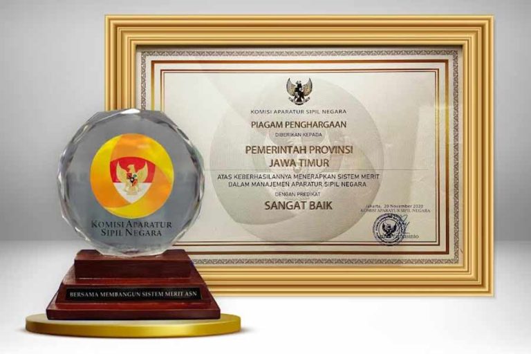 Provinisi Jatim Terima Penghargaan KASN dalam Penerapan Sistem Merit Kategori Sangat Baik