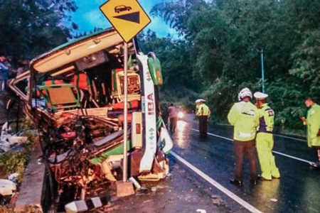 Kapolres Bantul Pastikan Evakuasi Bus Pariwisata Kecelakaan Tunggal Malam Ini