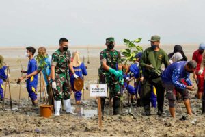 Kunjungi Arosbaya, Pangdam V/Brawijaya Pimpin Penanaman 30 Ribu Bibit Mangrove