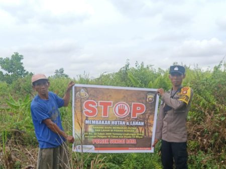 Jaga Kelestarian Bersama, Kapolsek Sungai Raya Imbau Warga Tak Bakar Hutan dan Lahan