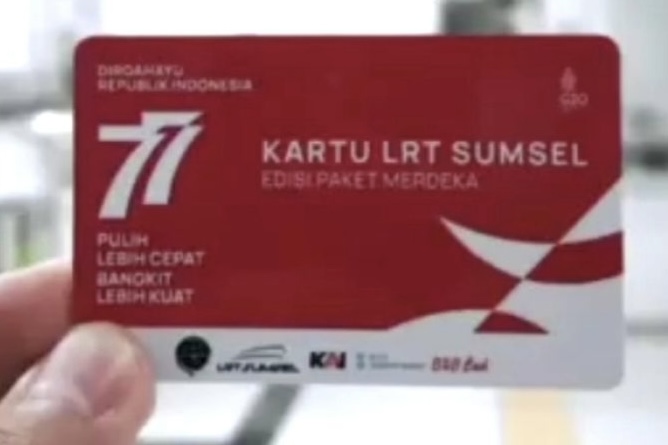 Edisi Terbatas, PT KAI Luncurkan 1.000 Kartau Merdeka LRT untuk Warga Palembang