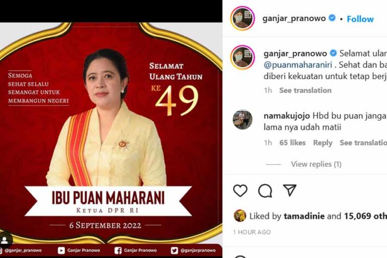 Puan Maharani Ultah, Ini Ucapan dan Doa dari Ganjar Pranowo