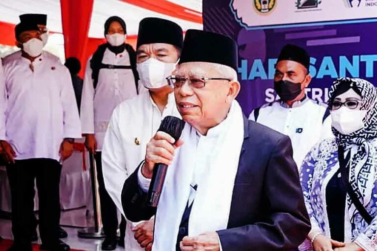 Hadiri Peringatan Hari Santri Nasional, Ma’ruf Amin Ingatkan Sumpah Pemuda Sebagai Momen Kebangkitan Ekonomi Kreatif
