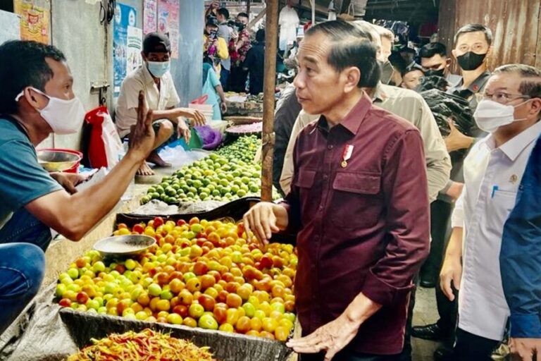 Cek Harga Sembako, Presiden Jokowi Kunjungi Dua Pasar Rakyat di Sulawesi Utara