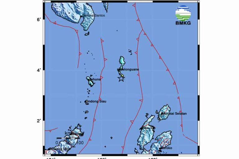 BMKG: Gempa Magnitudo 6.0 Guncang Melonguane Sulawesi Utara Lokasi gempa di Melonguane (foto: dok BMKG)