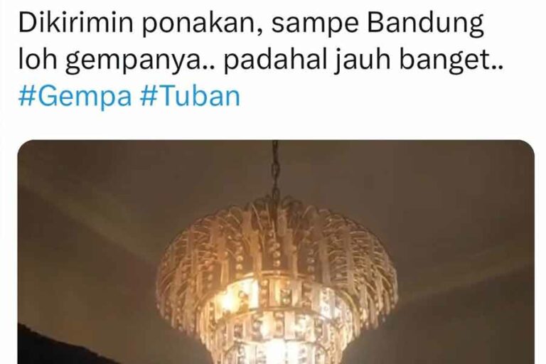 Gempa 6,6 SR Guncang Tuban, Netizen: Lombok Juga Terasa! Tangkapan layar salah satu twitt netizen yang mengaku gempa terasa hingga di Bandung, Jumat (14/4/2023)