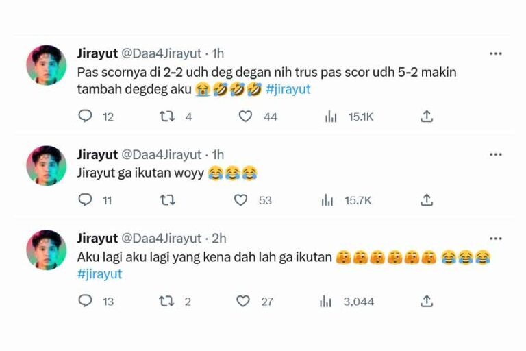 Trending di Twitter, Jirayut jadi Bulan-bulanan Netizen Indonesia Pascakemenangan Timnas U-22 Tangkapan layar twit Jirayut