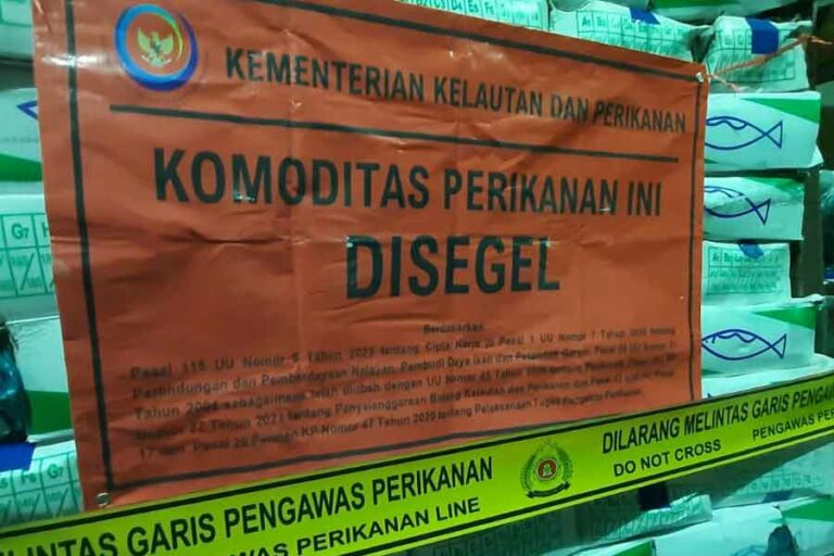 KKP Segel 9,7 ton Ikan Impor Ilegal di Kalimantan Barat Total tiga gudang ikan di Kalimantan Barat yang diduga menyimpan Ikan impor serta terindikasi melakukan pelanggaran peredaran ikan impor yang tidak sesuai peruntukannya.