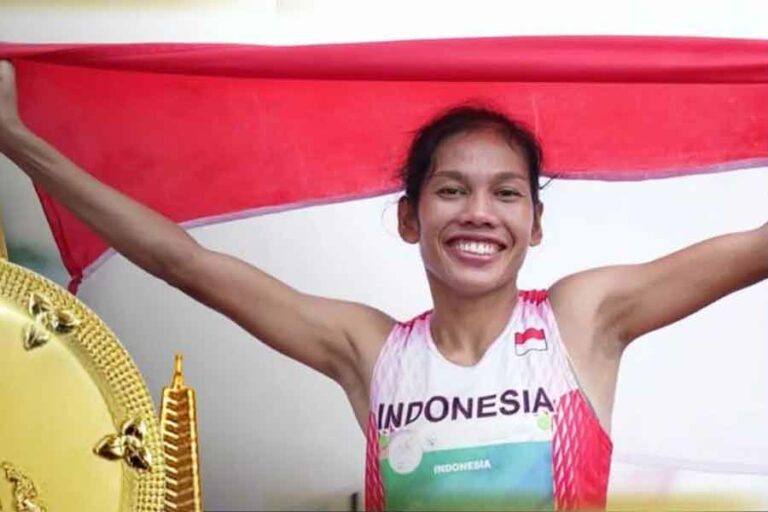 Cabang Atletik SEA Games 2023, Melawan Panas Mendulang Dua Emas Odekta Elvina Naibaho, peraih medali emas di nomor atletik putri dalam SEA GAMES ke-32 di Kamboja (foto: instagram @kemenpora)
