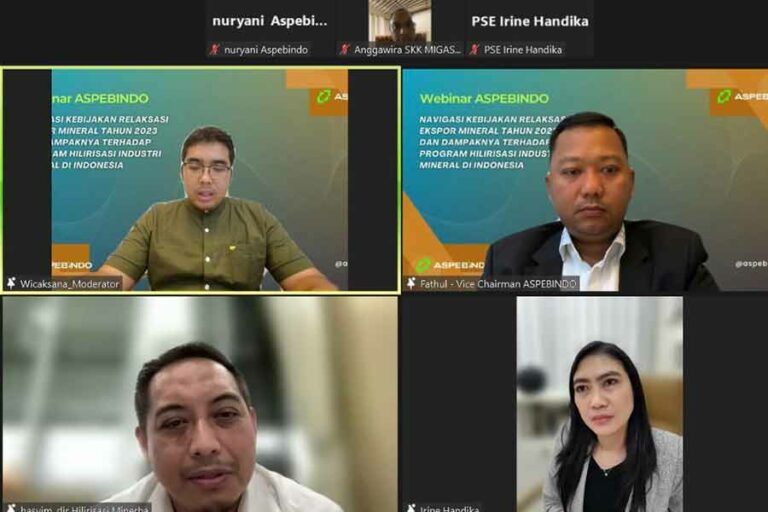 ASPEBINDO Minta Pemerintah Pertimbangkan Lagi Kebijakan Relaksasi Ekspor Mineral Logam Diskusi daring ASPEBINDO