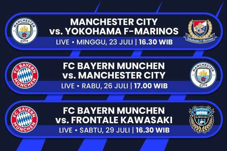 Jadwal Siaran Langsung Laga Manchester City dan Bayern Munchen dalam Japan Summer Friendlies 2023