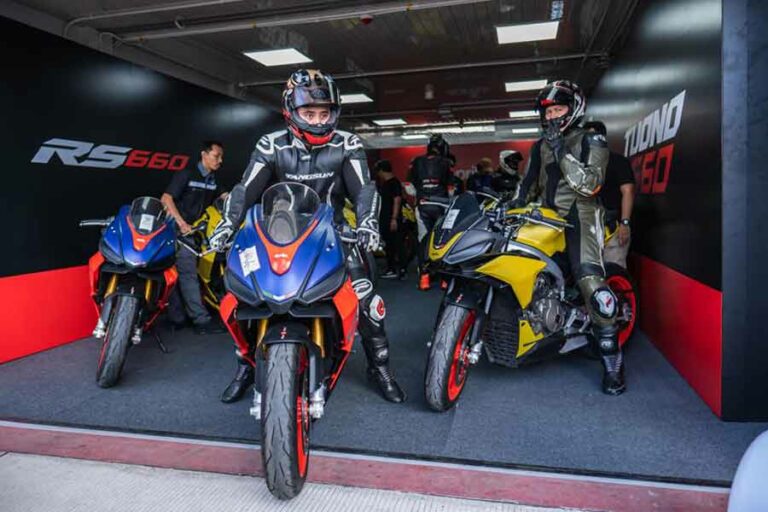Kegiatan track day bersama brand Aprilia di Pertamina Mandalika International Street Circuit (foto: istimewa)