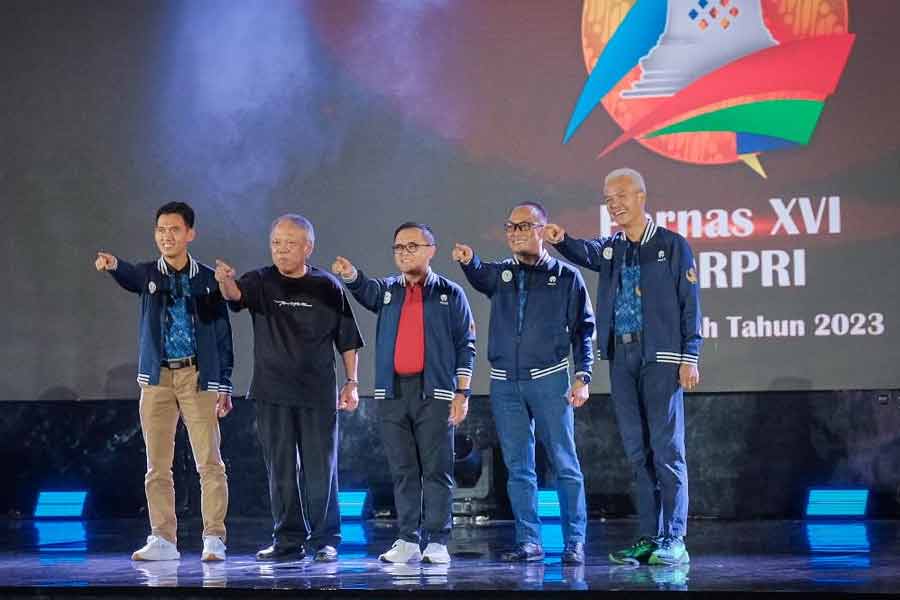 Sejumlah menteri dan pejabat yang hadir dalam pembukaan Pornas Korpri ke XVI