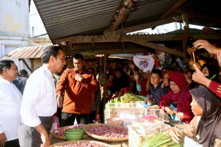 Presiden Jokowi: Harga Pangan di Pasar Grogolan Baru Pekalongan Cukup Baik Presiden Joko Widodo meninjau pasokan dan harga sejumlah komoditas pangan di Pasar Grogolan Baru, Kota Pekalongan, Jawa Tengah (foto: Dok BPMI Setpres)