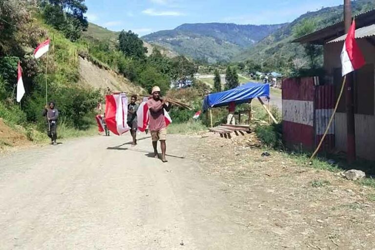Bendera merah putih di Kabupaten Lanny Jaya