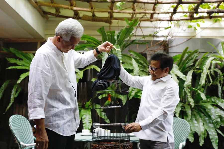 Ganjar Pranowo saat bertemu dengan Ketua Umum PKB, Muhaimin Iskandar