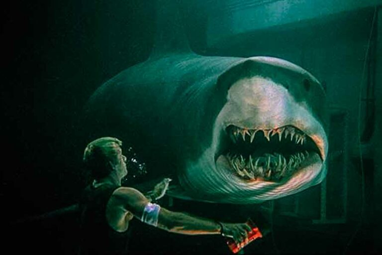 Sinopsis Deep Blue Sea (1999): Perburuan Hiu Pembunuh Hasil Eksperimen di Tengah Laut Thomas Jane dalam sebuah adegan dalam film Deep Blue Sea (1999)