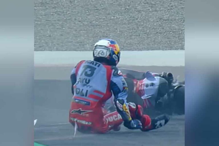 Alex Marquez Alami Retak Tulang Rusuk Pascakecelakaan di MotoGP India Tangkapan layar kecelakaan Alex Marquez di Youtube @motogp