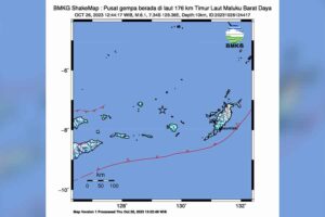 BMKG Laporkan Gempa Bumi Magnitudo 5,9 di Laut Banda Maluku Info grafis pusat gempa di laut 176 kilometer timur laut Maluku Barat Daya