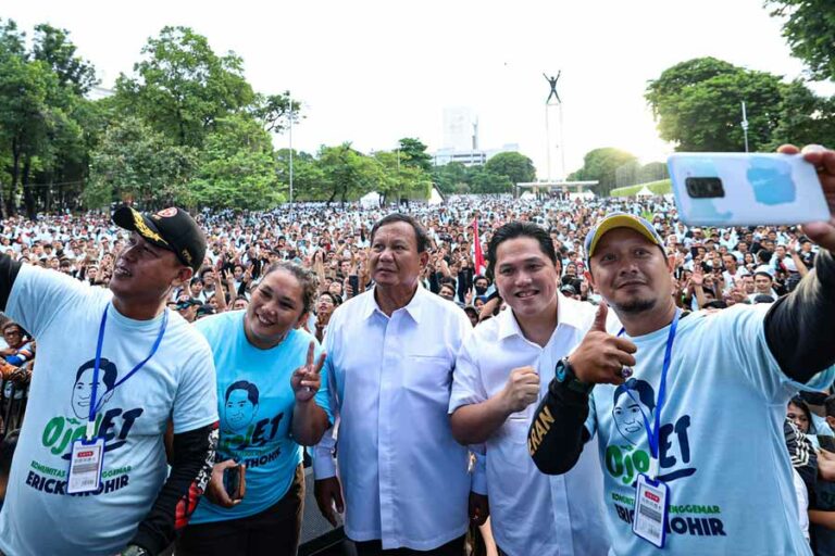 Ribuan Pengendara Ojek Online OjolET Sampaikan Aspirasi pada Prabowo Subianto