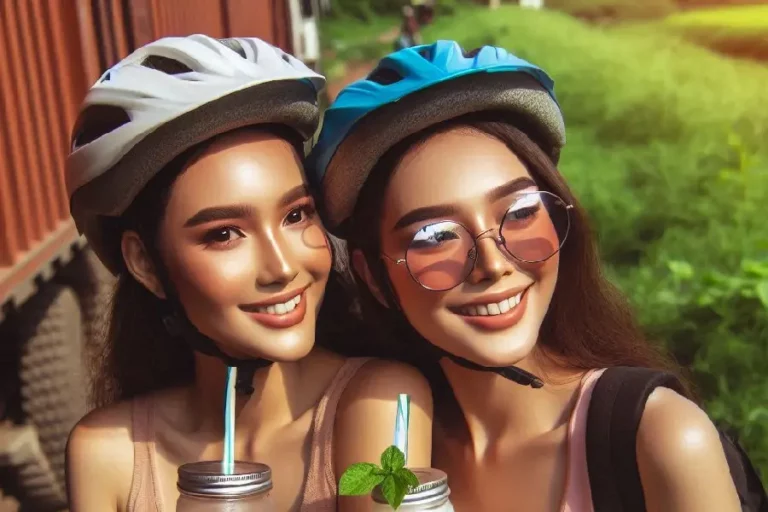 Tips Memilih Helm yang Tepat untuk Bersepeda, Jangan Asal Keren! Ilustrasi penggunaan helm saat santai usai bersepeda