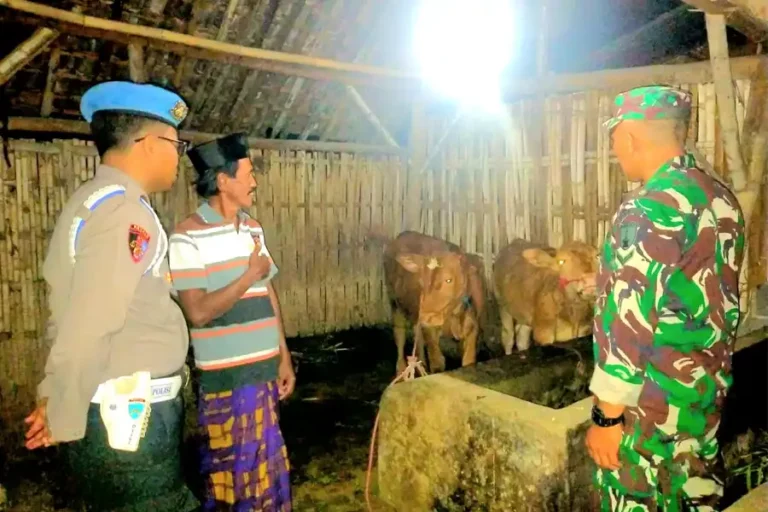 Sinergitas Polisi Bersama TNI di Lumajang Rutin Patroli Malam Cegah Pencurian Hewan Ternak