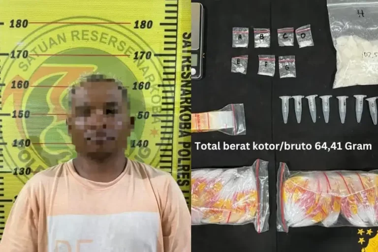 Polres Lumajang Amankan Tersangka Pengedar Sabu, Sita 64,41 Gram Narkoba