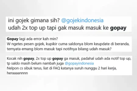 GoPay Alami Gangguan, Pengguna Keluhkan Saldo Tak Bertambah Usai Top Up Tangkapan layar beberapa pengguna layanan GoPay yang mengungkap kekecewaannya di platform X