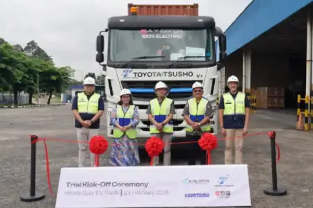 KALISTA dan Nusatama Dukung Toyota Tsusho Uji Coba Truk Kontainer Listrik, Dorong Logistik Rendah Karbon KALISTA, Nusatama, dan Toyota Tsusho Indonesia uji coba truk kontainer listrik di rute Tanjung Priok–Cikarang untuk percepat logistik rendah karbon.