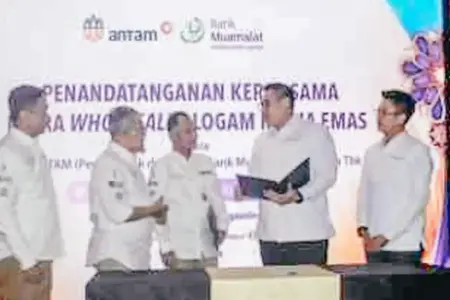 ANTAM dan Bank Muamalat Sinergi Perkuat Ekosistem Emas Syariah Nasional ANTAM dan Bank Muamalat jalin kerja sama distribusi Logam Mulia skema wholesaler. Pembiayaan emas Solusi Emas Hijrah tumbuh pesat hingga Juni 2026.