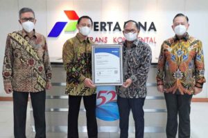 Dukung Pertamina Berkelanjutan, PT Pertamina Trans Kontinental Raih Sertifikat ISO 37001:2016