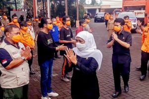 Awal tahun 2022, Khofifah Pimpin Apel Pagi di BPBD Jatim