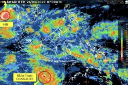 Siklon Tropis Charlote Mulai Jauhi Wilayah Indonesia, Potensi Cuaca Ekstrim Masih Mungkin Terjadi