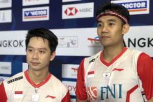 Tampil Perdana, Pasangan Bagas/Kevin Bawa Indonesia Unggul Atas Thailand di Thomas Cup