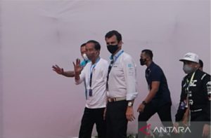 Tinjau Barisan Start, Presiden RI Tiba di Kawasan Jakarta International E-Prix Circuit Ancol