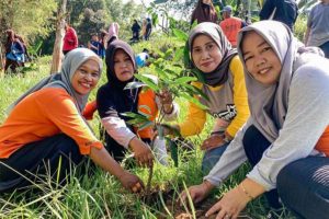 Jelang Kemerdekaan, Ecoton Tanam 300 Bibit Pohon di Suakan Ikan Kali Surabaya