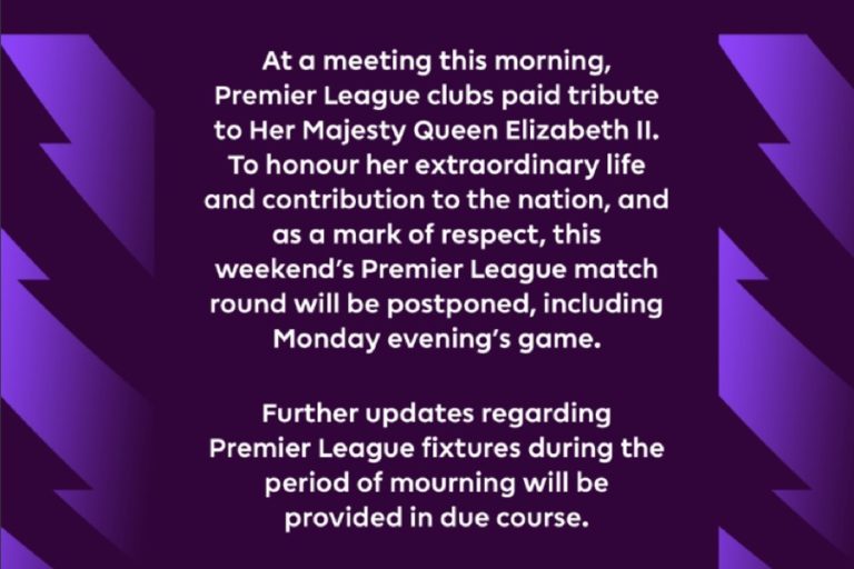 Premier League Tunda Laga Pekan Ini, Hormati Kematian Ratu Elizabeth II