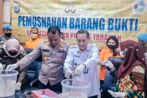 Polisi Musnahkan 982 Gram Barang Bukti Kasus Narkoba di Tarakan