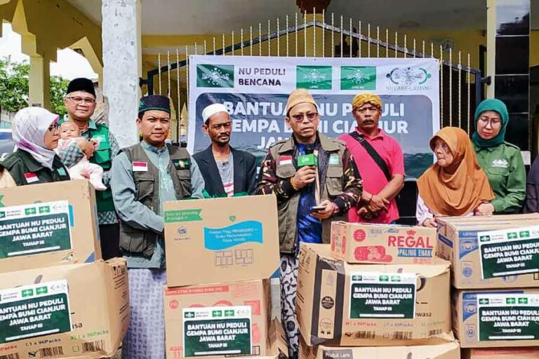 NU Kirim Tiga Truk Bantuan Logistik hingga Psikologis pada Warga Terdampak Gempa Cianjur