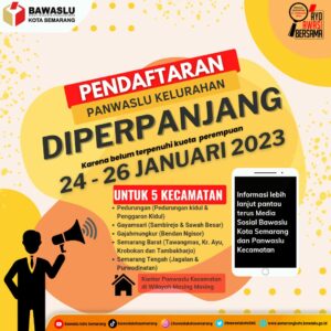 Bawaslu Kota Semarang Masih Buka Pendaftaran Panwaslu Kelurahan Pemilu 2024, Kuota Belum Terpenuhi