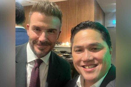Calon Ketum PSSI: Sepakbola Bukan Politik, Tapi Olahraga! Erick Thohir bersama David Beckham (foto: Facebook @ErickThohir)