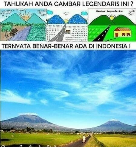 Terungkap Gambar Favorit Jaman SD Dua Gunung dan Sawah, Ada Wujud Aslinya