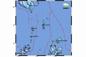 Lokasi gempa di Melonguane (foto: dok BMKG)