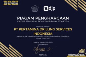 Pertamina Drilling Terima Penghargaan dari Kantor Pelayanan Pajak Sebagai Wajib Pajak Patuh