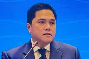 Ketua Umum PSSI Erick Thohir saat berbicara di Kongres Biasa PSSI 2023 di Jakarta
