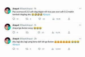 Tangkapan layar twit Jirayut