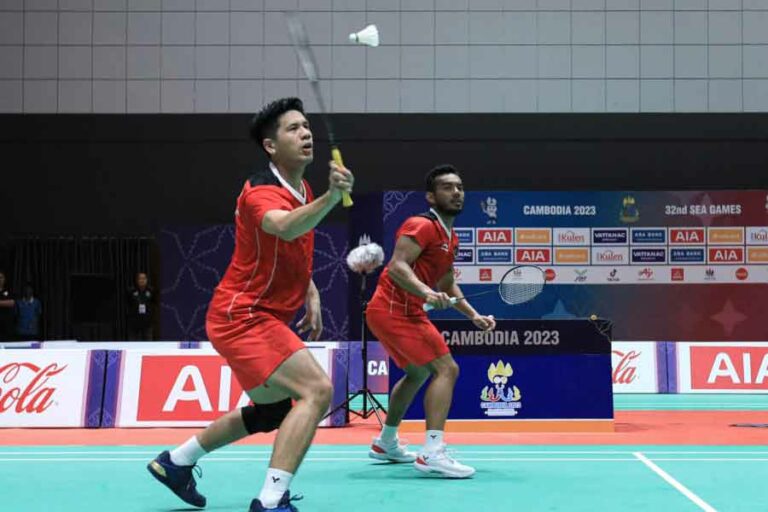 Malaysia Masters 2023, Pramudya/Yeremia Kandas Dihadang Pasangan Tuan Rumah Pasangan Pramudya Kusumawardana/Yeremia Erich Yoche Yacob Rambitan saat berlaga di SEA Games 2023 lalu (foto: dok PBSI)