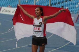 SEA Games 2023 Kamboja, Odekta Elvina Naibaho Raih Medali Perunggu dari Lari Nomor 10 Ribu Meter Putri Odekta Elvina Naibaho, atlet pelari Indonesia di SEA Games 2023 Kamboja (foto: dok kemenpora)