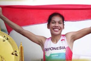 Odekta Elvina Naibaho, peraih medali emas di nomor atletik putri dalam SEA GAMES ke-32 di Kamboja (foto: instagram @kemenpora)